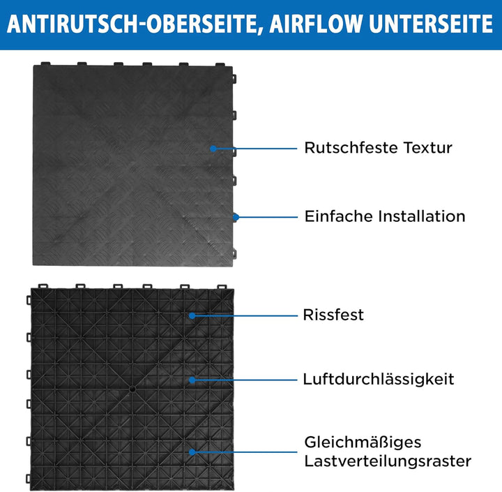 bimiti 20 Stück 40x40cm PVC Garagenboden, Garagenboden Fliesen aus Gummi, Garagenboden Schutzmatte r