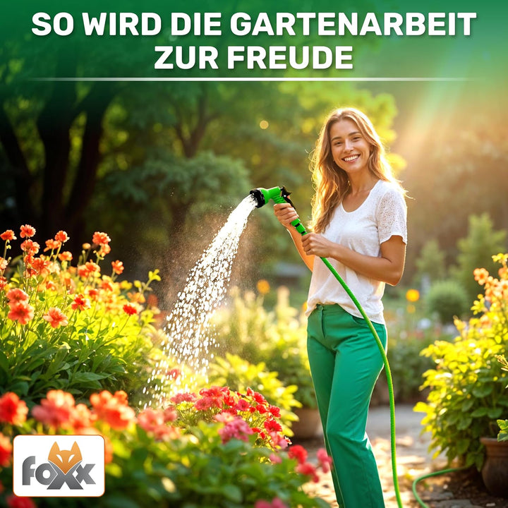 Gartenschlauch flexibel Flexischlauch 2,5m - 7,5m grün, 7,5 m