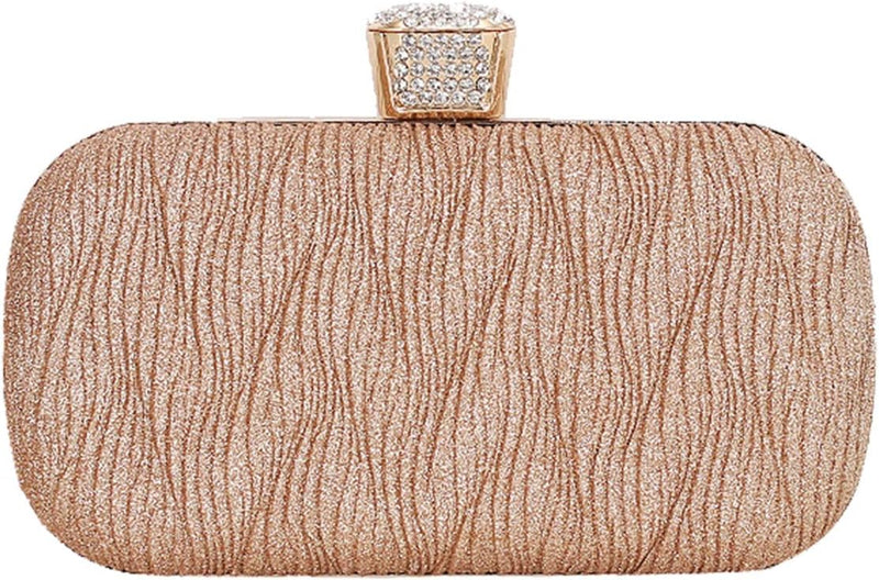 CORIOS Clutch Damen Glitter Handtasche Glänzend Schultertasche Kette Abendtasche Elegante Umhängetas