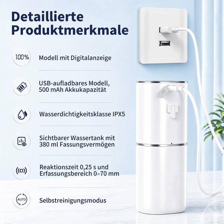 Automatischer Seifenspender, 380ml Elektrischer Seifenspender, weiss