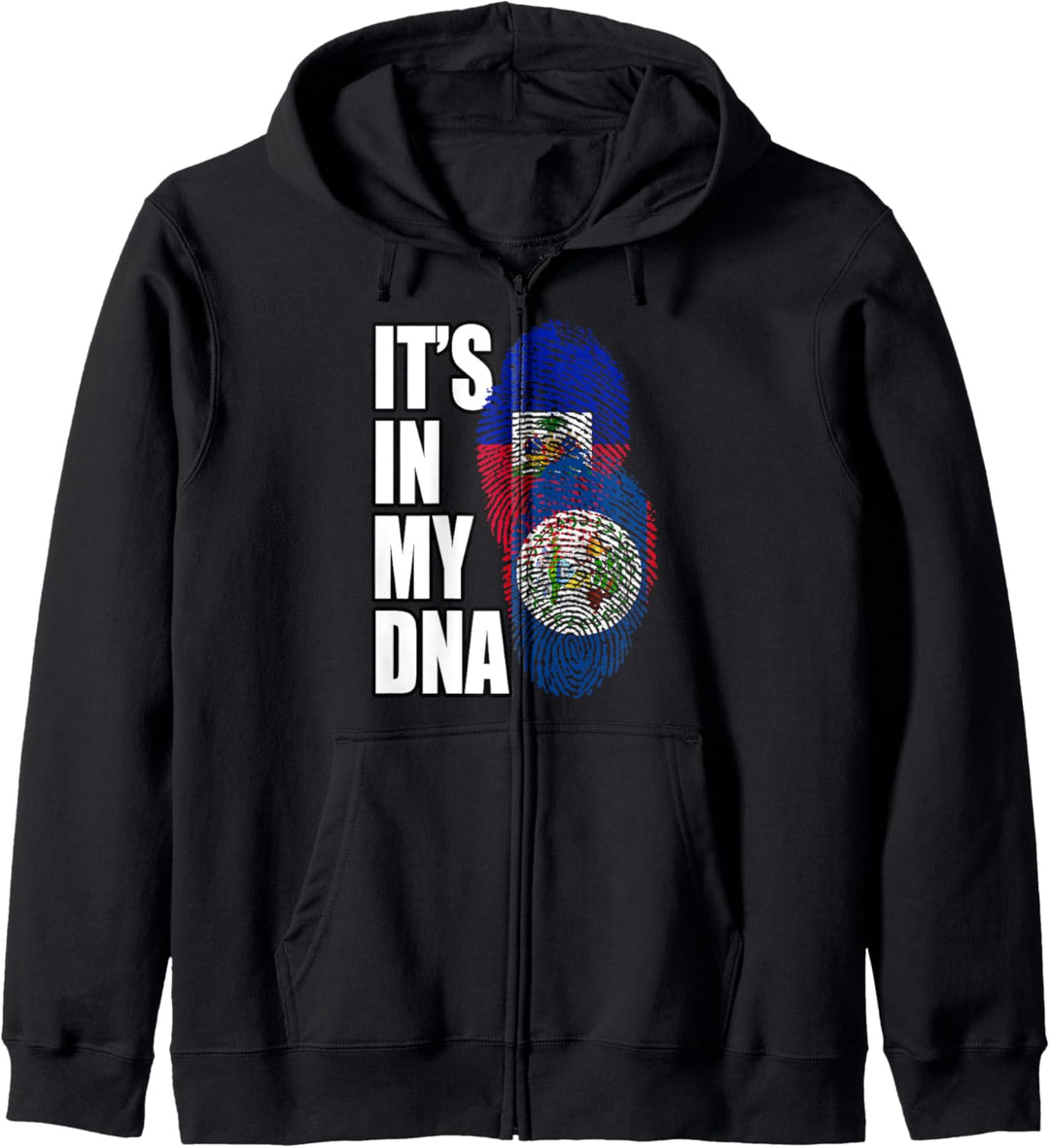 Belizische und haitianische Mischung aus DNA-Flaggenerbe Kapuzenjacke