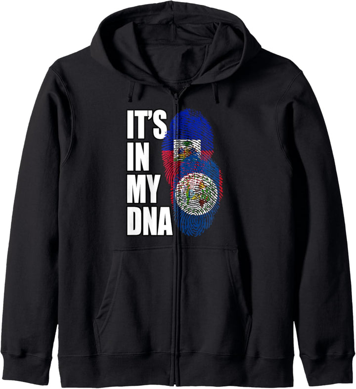 Belizische und haitianische Mischung aus DNA-Flaggenerbe Kapuzenjacke