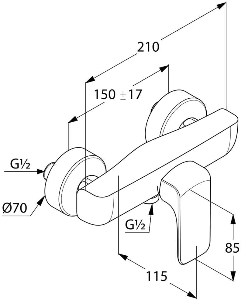 Mischbatterie / Brause-Einhandmischer DN 15 | Keramik-Kartusche mit Heisswasserbegrenzung, eigensich