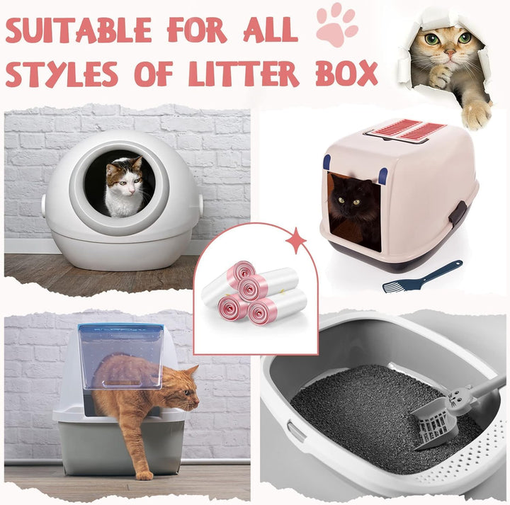 30Stück Katzentoilettenbeutel,Katzenstreutasche mit Zugbändern,Mülltüten,Selbstreinigende Katzentoil