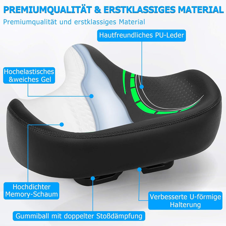CDYWD Übergrosser Fahrradsattel Herren & Damen - Bequem, Weich, Extra Breit, Ergonomisch, Polster Fa
