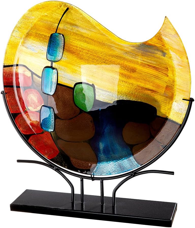 GILDE GlasArt Deko Vase Murano rund Glas Mehrfarbig 39932, Höhe 49 cm Höhe 49 cm Mehrfarbig, Höhe 49
