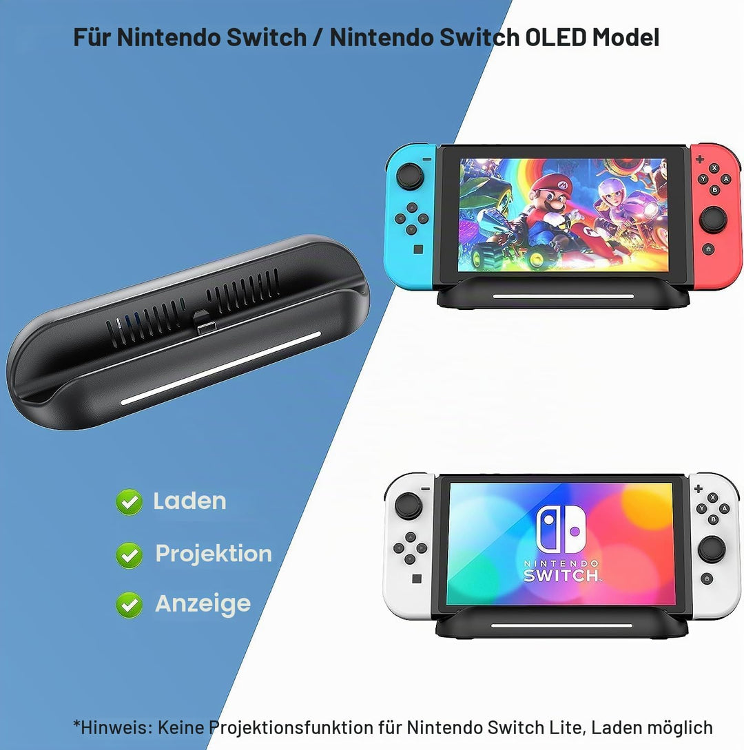 GKEAPZA 5-in-1 TV-Dock Station kompatibel mit Nintendo Switch/OLED – tragbarer HDMI-Dock mit USB 2.0