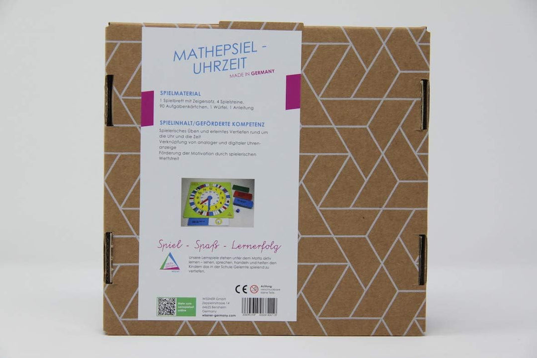WISSNER aktiv lernen 200090.IMP - Uhrzeit Mathespiel, Lernspiel für 2-4 Spieler, Lernen von analoger