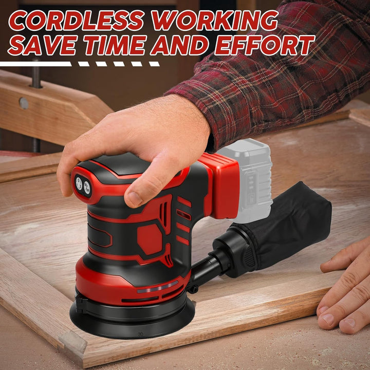 Akku Exzenterschleifer kompatibel mit Milwaukee 18V Akku, 5-Zoll-Handschleifer mit variabler Drehzah