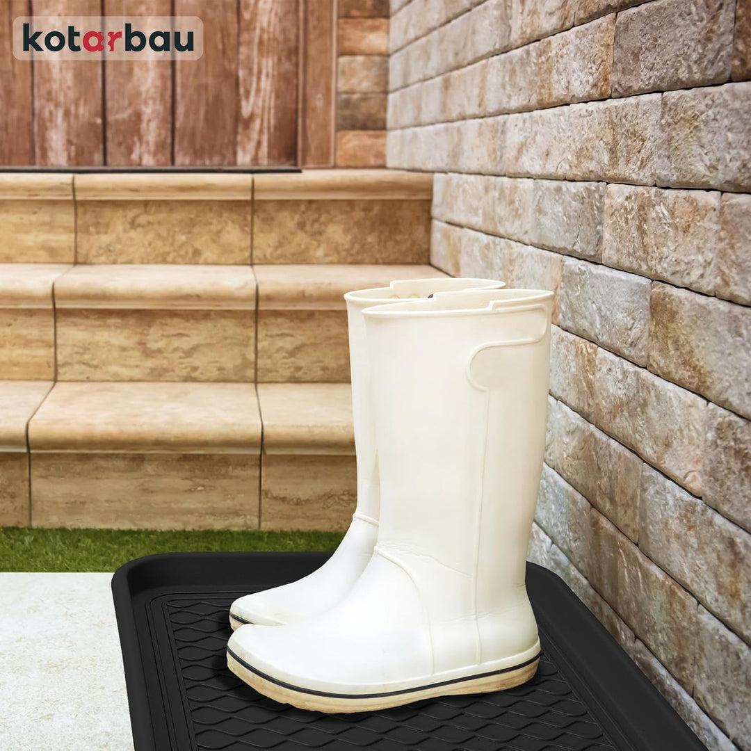 KOTARBAU® 2er Set Schuhabtropfschale 38x50cm Abtropfmatte Schuhe Schwarz Schuhmatte Abtropfmatte Kun