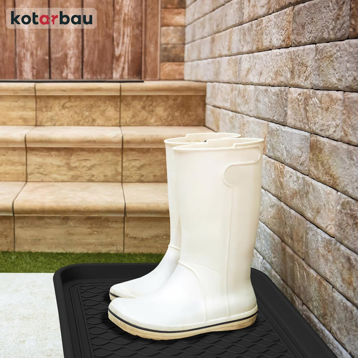 KOTARBAU® 2er Set Schuhabtropfschale 38x50cm Abtropfmatte Schuhe Schwarz Schuhmatte Abtropfmatte Kun