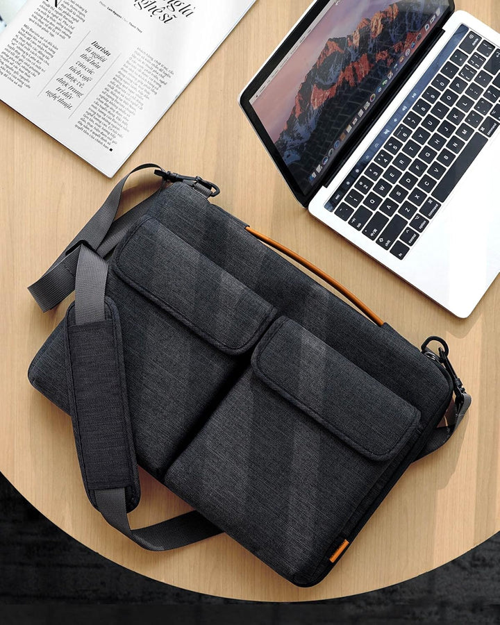 Inateck 360° Rundumschutz Laptoptasche Hülle Schultertasche Kompatibel mit 15 Zoll Dell Inspiron, Le