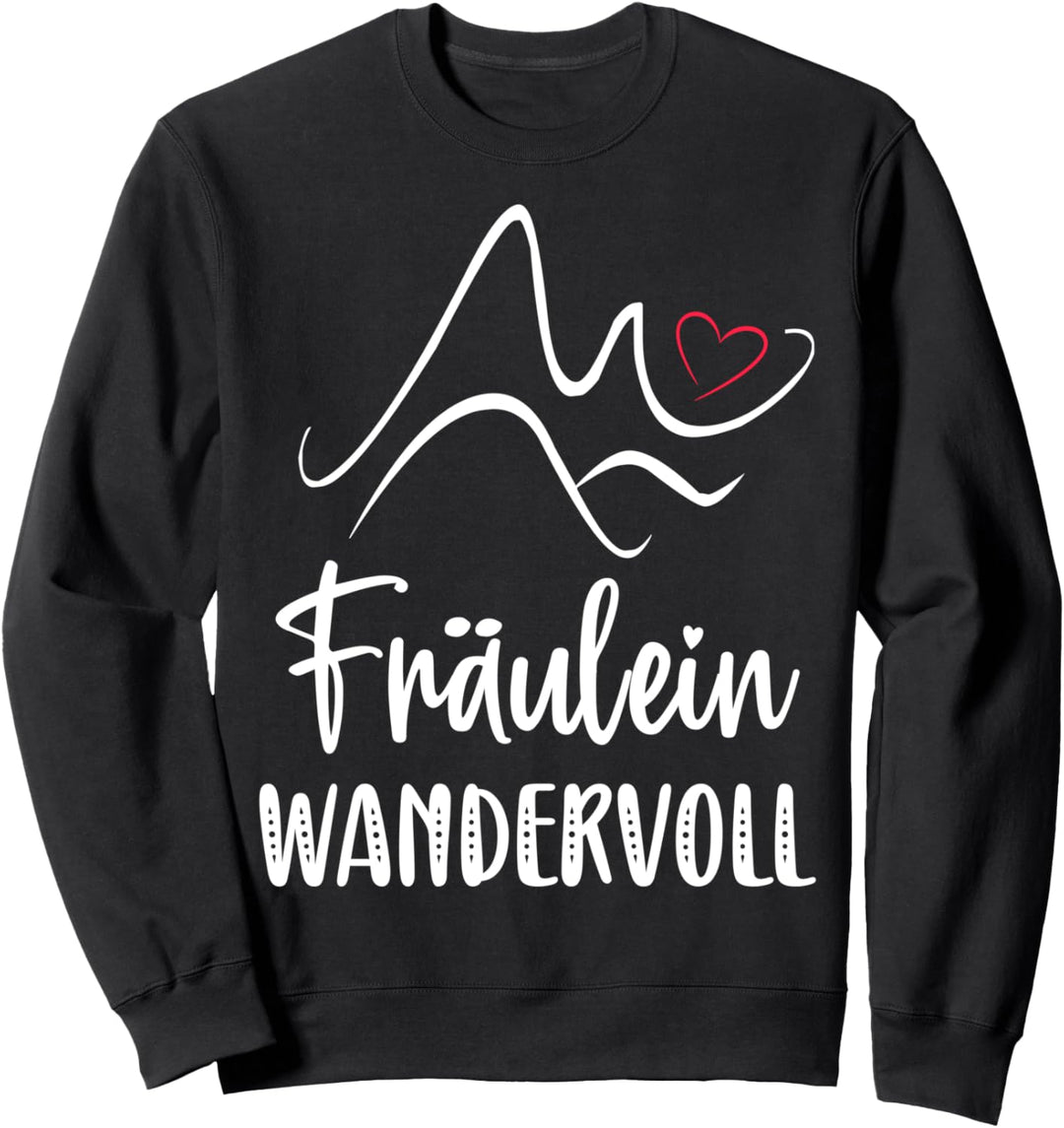 Fräulein Wandervoll Wandern Zubehör Herz Alpen Berglauf Sweatshirt