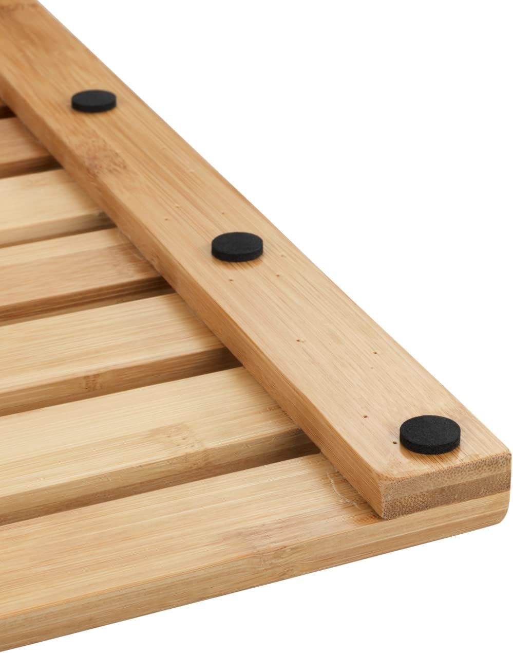 WENKO Baderost Mod. Indoor & Outdoor Bambus rutschfeste Badematte aus umweltfreundlichem Bambus für