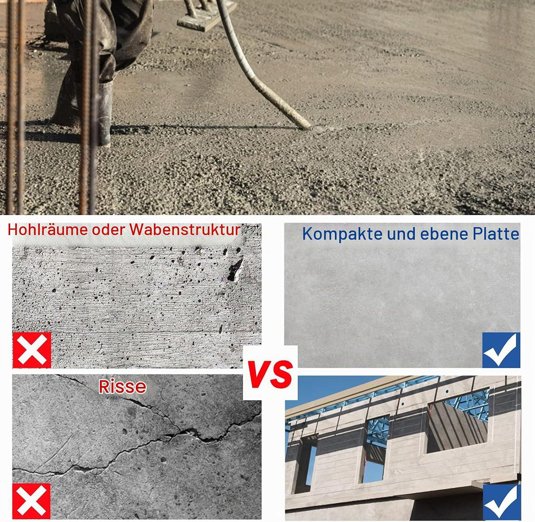 IMAYCC Betonrüttler 1300W 220V 4300 U/min, 2m Schlauchlänge aus Kupfer