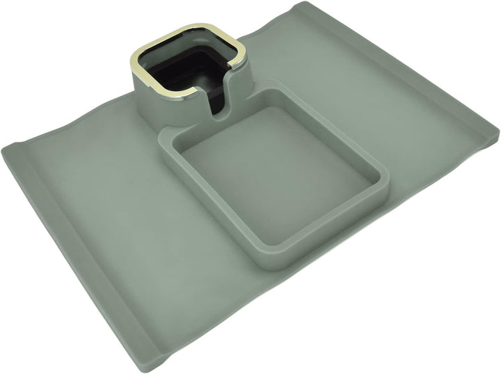Qcwwy Sofa-Arm-Plattform, Couch-Arm-Getränkehalter, Sesselhalter, Stabiles Stahl-Silikon-Material So