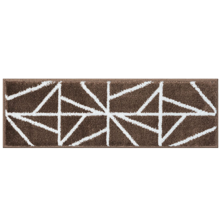 Glary Home 15er Set Stufenmatten 22cm x 71cm x 1.2cm Treppenteppich Selbstklebend / GH39A-WBRW (Drei