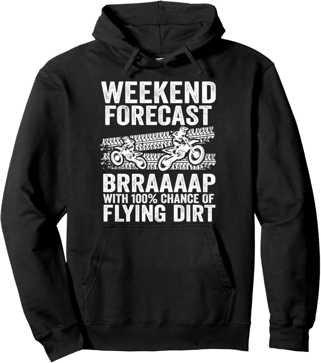 Weekend Forecast Braaap Kinder Dirt Bike Dad Funny Motocross Pullover Hoodie
