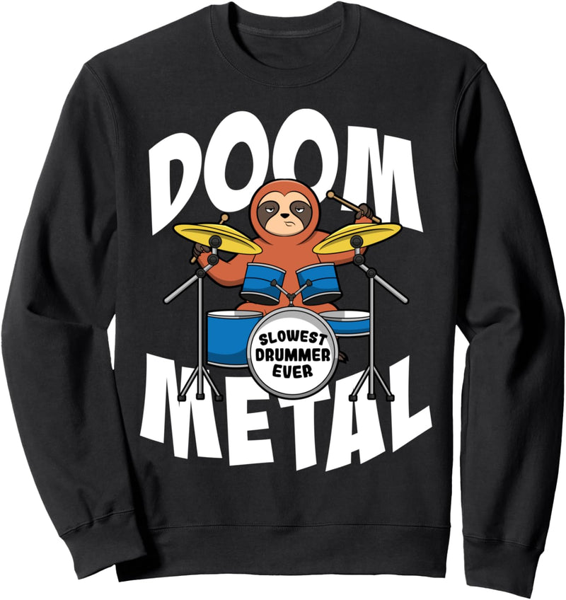 Doom Metal Faultier Metaller Spruch Kinder Metalhead Sweatshirt