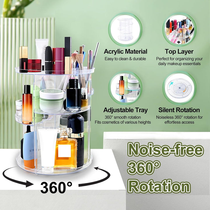 Make Up Kosmetik Organizer, 360° Drehbar Makeup Organizer Aufbewahrung Kosmetikbox, Schminktisch Org