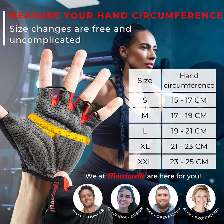 MACCIAVELLI® Fitness Handschuhe Damen Herren - Trainingshandschuhe für Kraftsport, Krafttraining, Bo