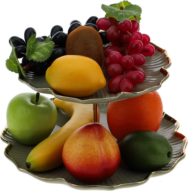 Gresorth Künstliche Früchte Fälschen Apfel Banane Orange Zitrone Pfirsich Traube Kiwi Dekoration - 9