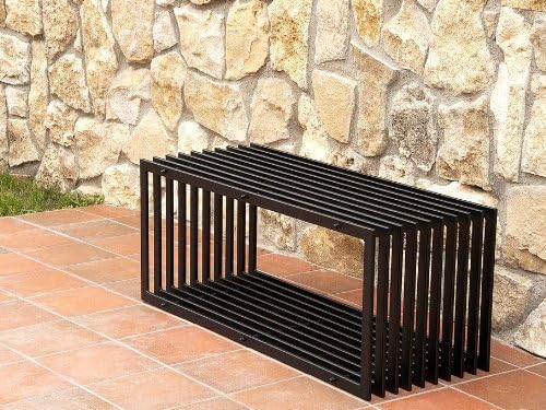 DanDiBo Ambiente Bank D-Stil Modern Gartenbank 11671 Sitzbank 100cm aus Metall Eisen Blumenbank
