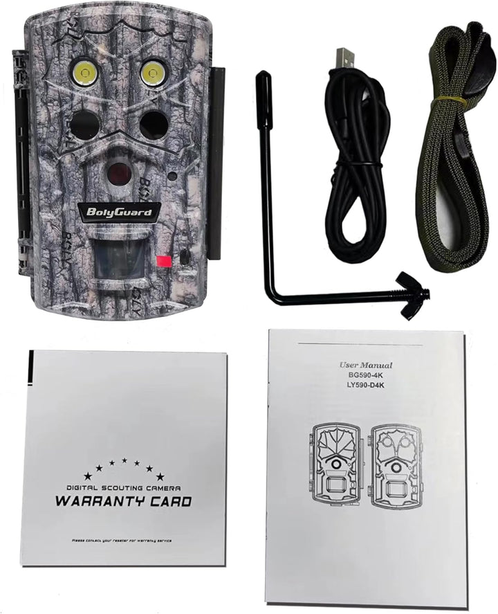 BolyGuard Wildlife Wildkamera 45MP 4K HD Jagdkamera 30,5 m Erfassungsreichweite 40 Stück 940 nm IR-L