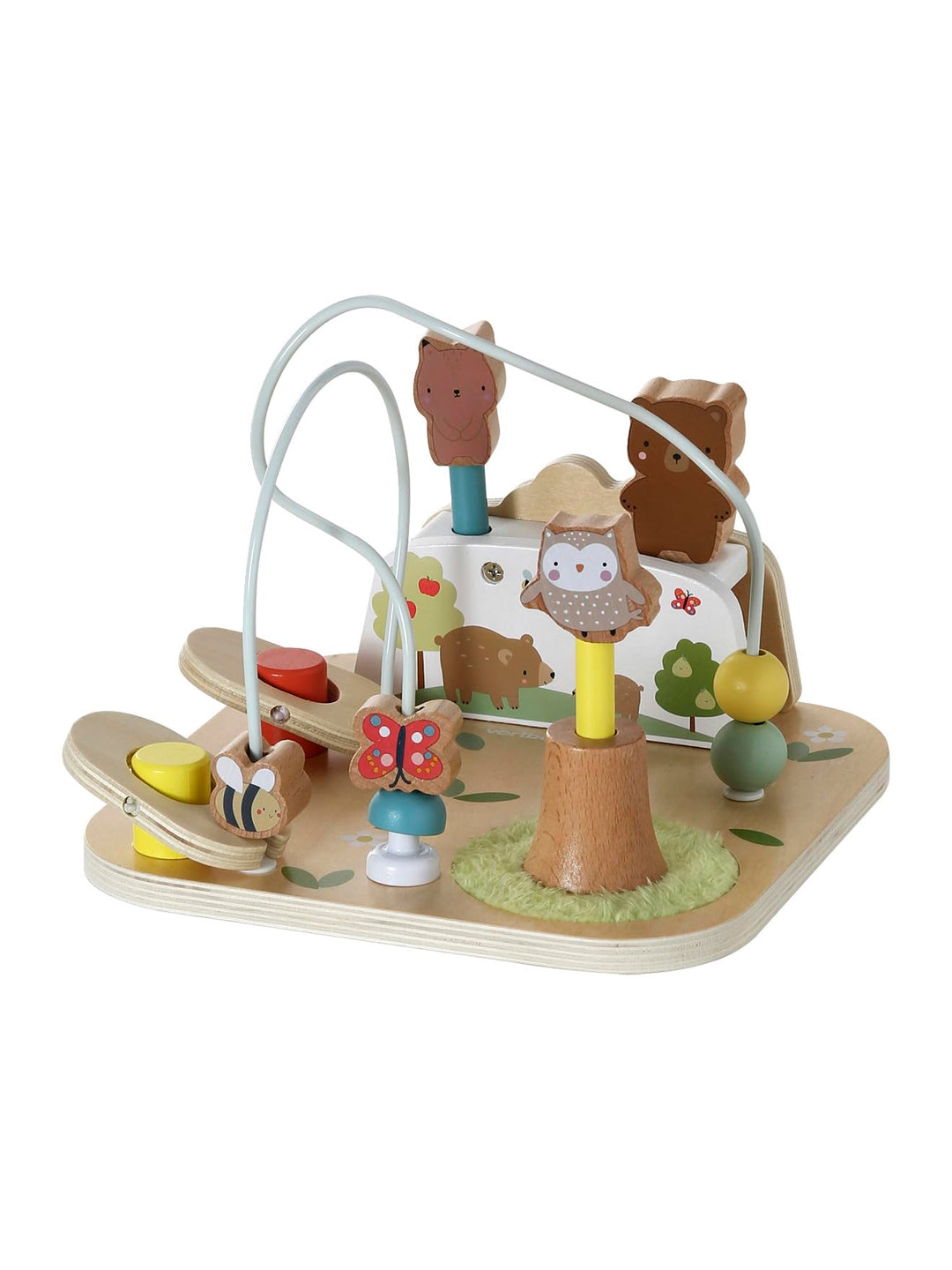 Vertbaudet Baby Motorikspiel mit Waldtieren Vier Jahreszeiten Holz FSC® Natur Beige, Beige