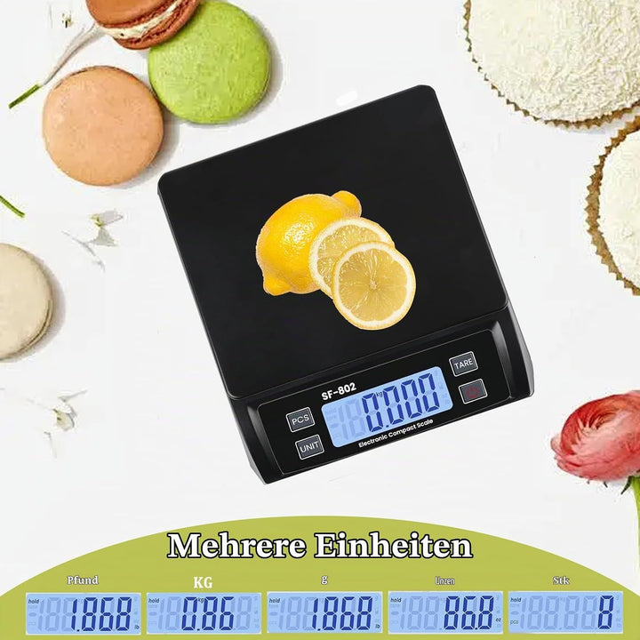 Waage küchenwaage gross Edelstahl Digitalwaage 30 kg Food Scale mit LCD Display Obstwaage Digitale K