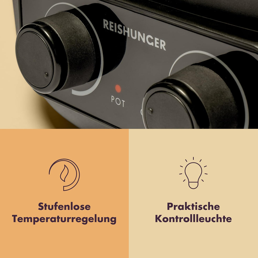 REISHUNGER Elektrischer Hot Pot mit Grillfunktion – für 2-4 Personen – 2 Liter Füllvolumen – Hot Pot