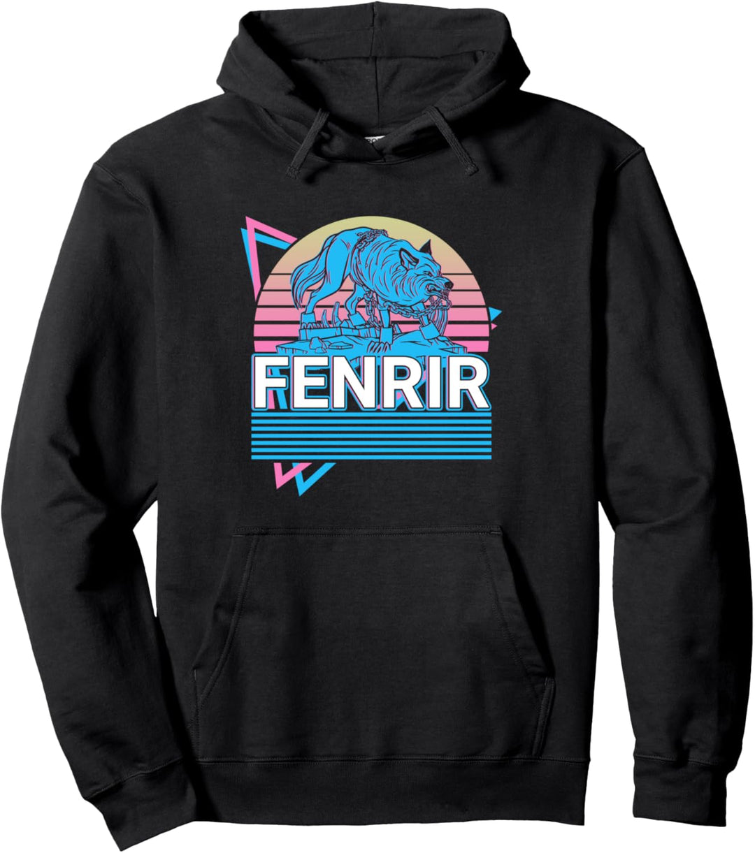Fenrir Keltischer Wolf Wikinger Retro Pullover Hoodie