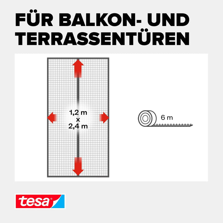 tesa INSECT STOP Magnetvorhang XL - 2,4 m x 1,2 m Anthrazit 120 cm x 240 cm, 120 cm x 240 cm