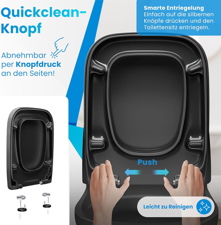 KESSER® WC Sitz mit Absenkautomatik Toilettendeckel Quick-Release-Funktion und Softclose - einfache