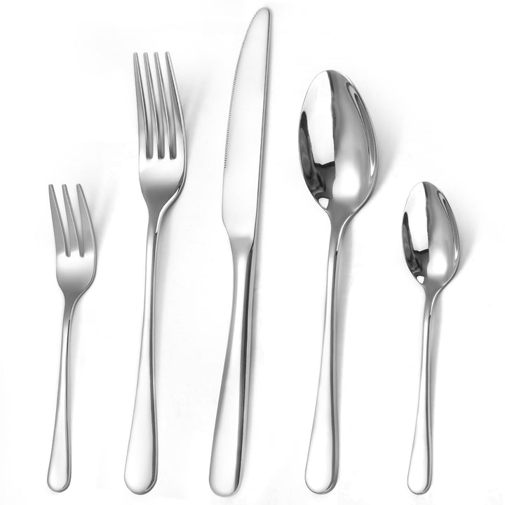 Besteck Set für 12 Personen, 60 teilig Bestecksets, Essbesteck Set inkl. Messer, Gabel, Löffel, Best