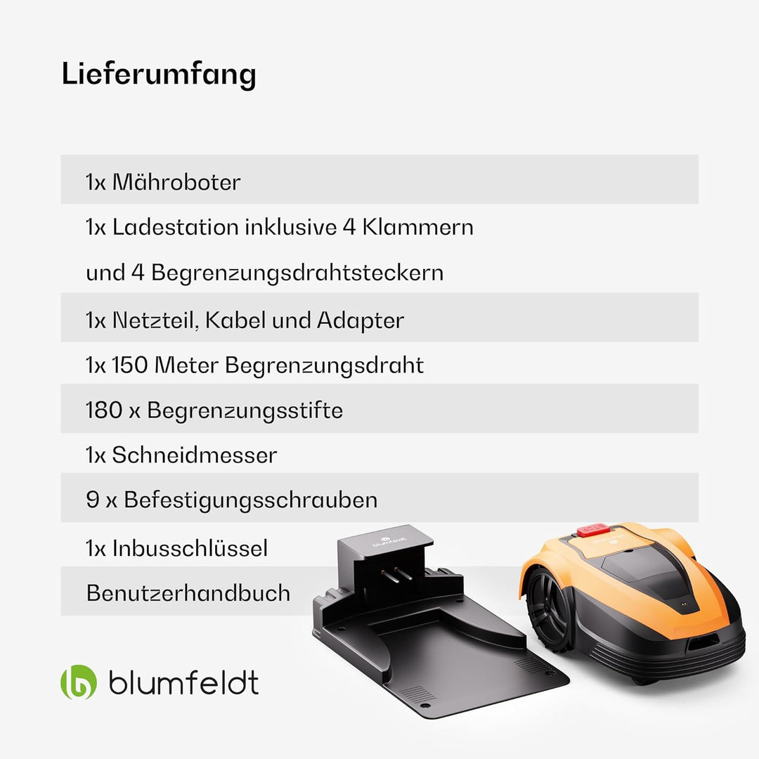 Blumfeldt Garten Rasenmäher-Roboter - Smarter Mähroboter mit unglaublicher 1400 m2 Mähkapazität,
