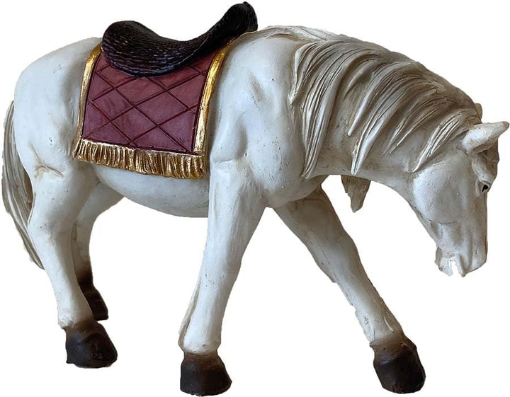 FADEDA Pferd weiss/Höhe:9 cm/handbemalt/detailgetreue Krippen Figuren - Weihnachten Tisch Dekoration