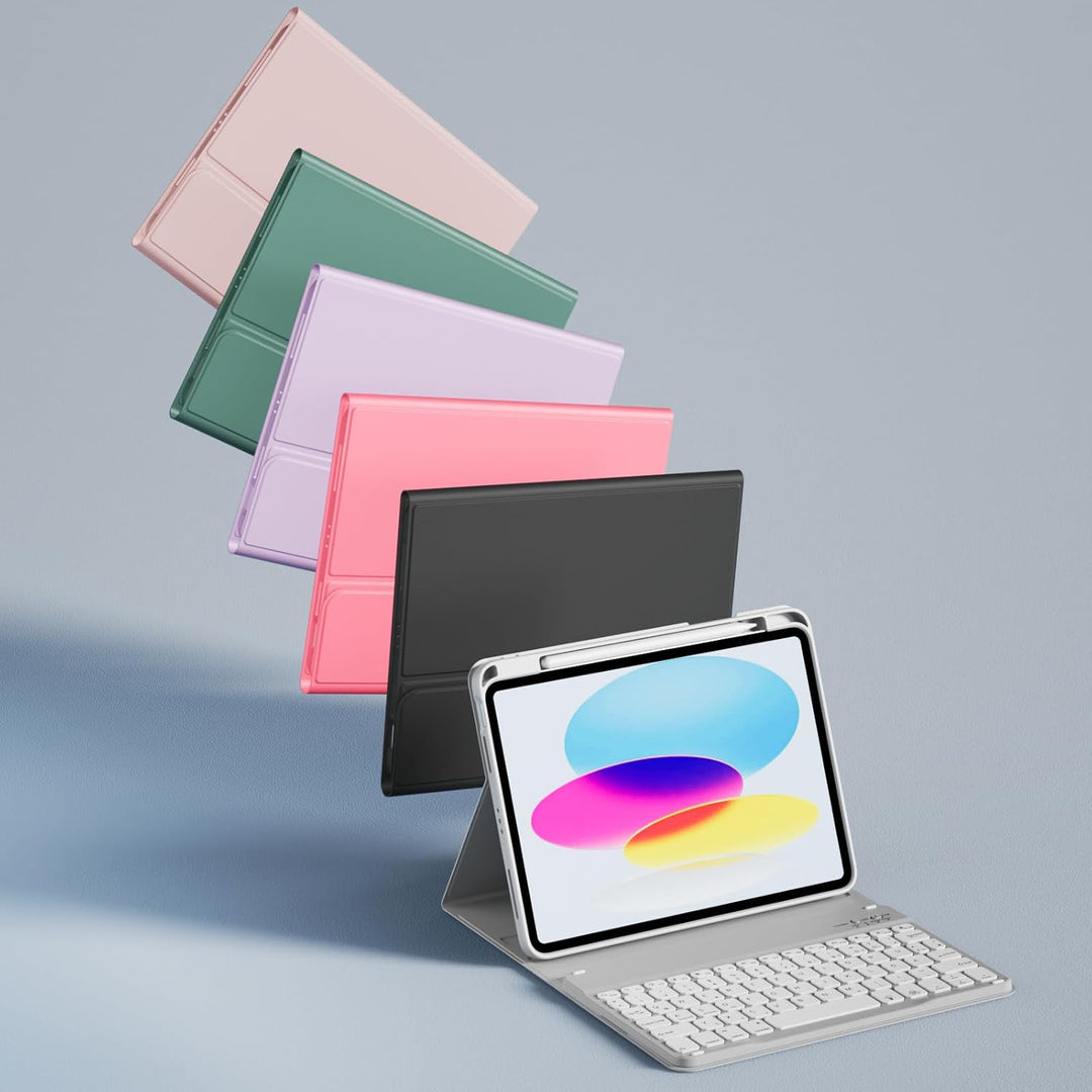 Hülle mit Tastatur für iPad A16 11. / 10. Generation (11 Zoll 2025/10,9 Zoll 2022) mit Stifthalter,
