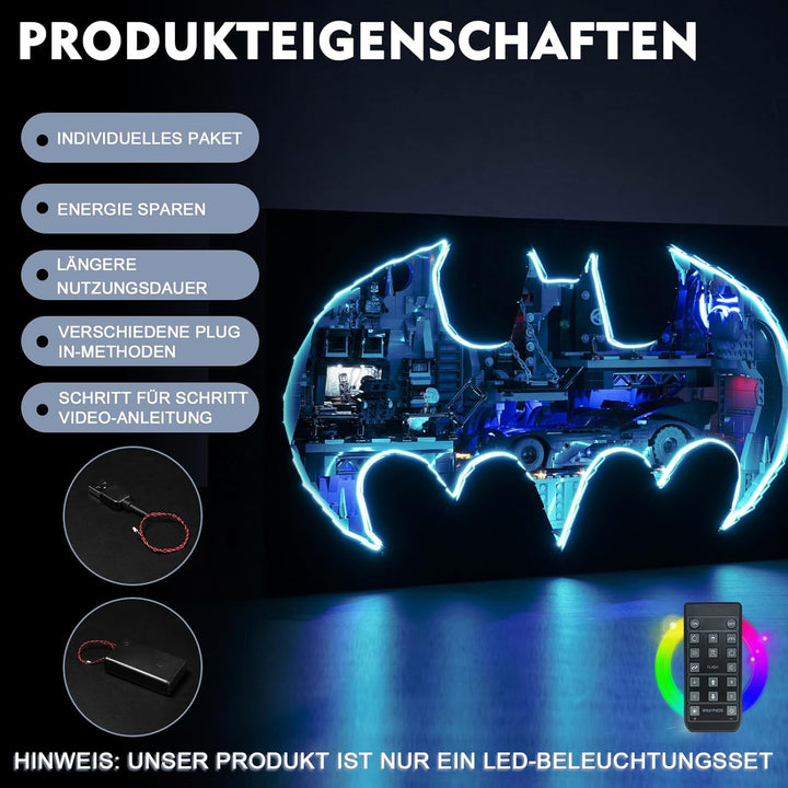 Fernbedienung Dekorationsbeleuchtungsset für Lego Batcave Shadow Box (Nicht Lego), Licht-Kit für Leg