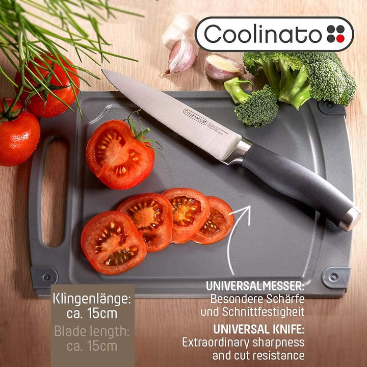 Profi Küchenmesser - Universalmesser 15cm, extrem scharf, Japanischer Klingenstahl, Soft Grip Griff,