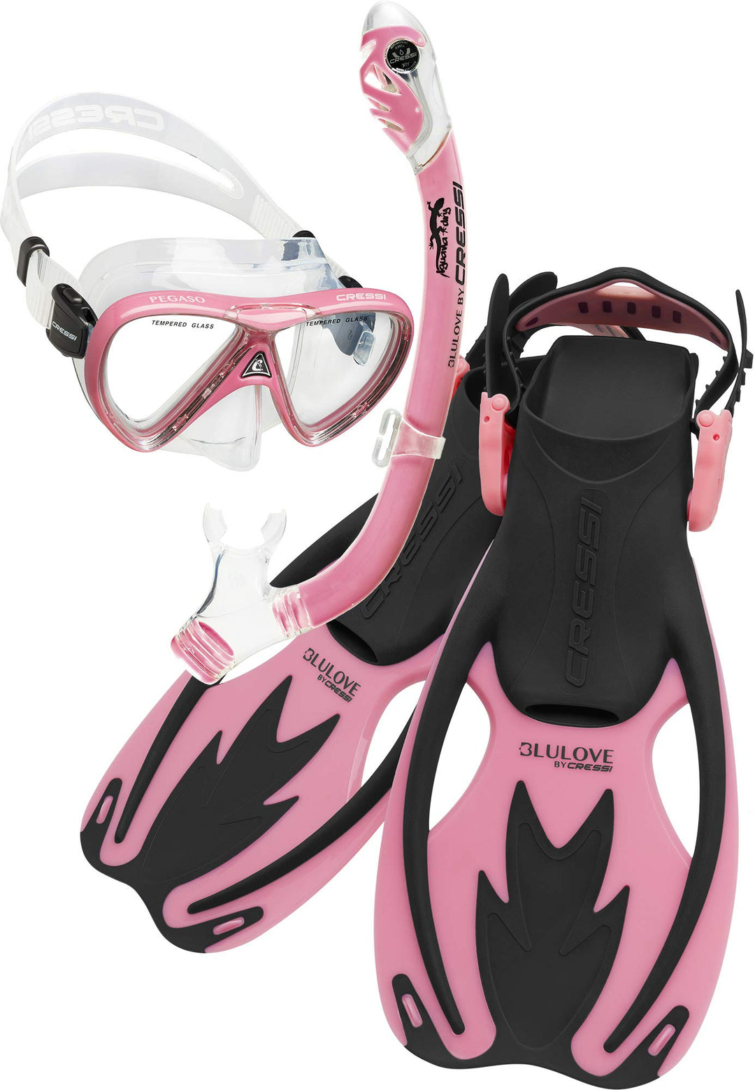 Cressi Junior-Schnorchel-Set für Kinder im Alter von 3 bis 8 Jahren – Maske + Trockenschnorchel + ve