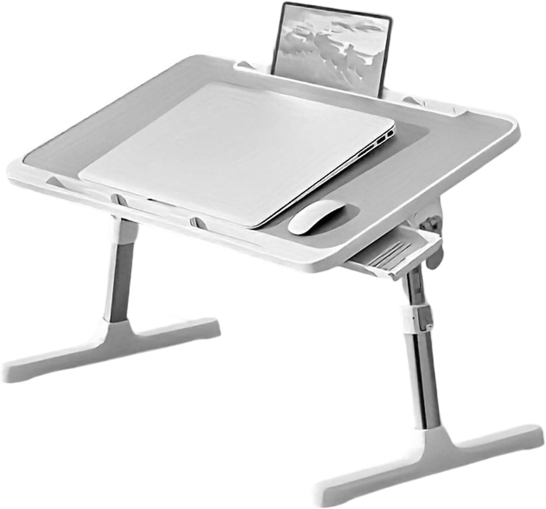 Laptoptisch mit Schublade Bett, verstellbare Höhe Winkel Laptop Betttisch | Klappbarer ergonomischer