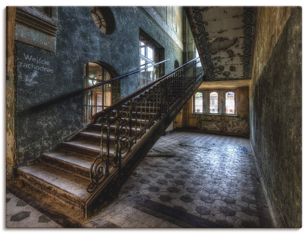 ARTland Leinwandbilder Wandbild Bild auf Leinwand 80x60 cm Wanddeko Lost Places Ruinen Architektur G
