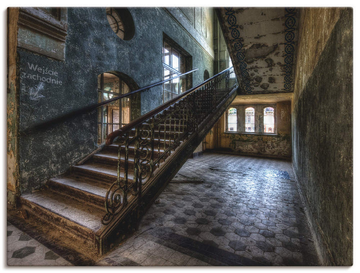 ARTland Leinwandbilder Wandbild Bild auf Leinwand 80x60 cm Wanddeko Lost Places Ruinen Architektur G