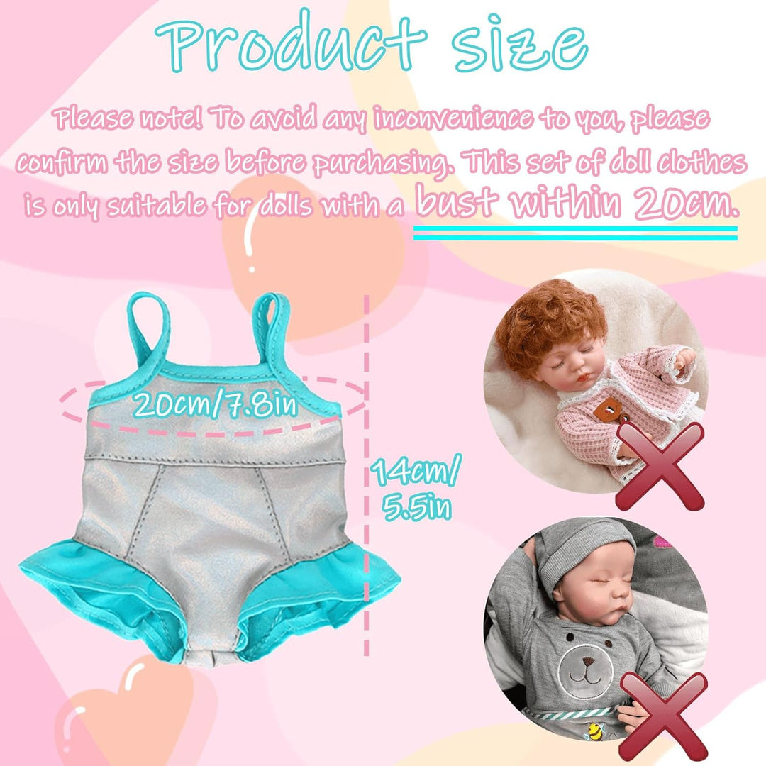 6 Sets Puppenkleidung, 30-35cm Puppenkleider Babypuppe Spielzeit Outfits mit 6 Aufhänger, 12-14 Zoll