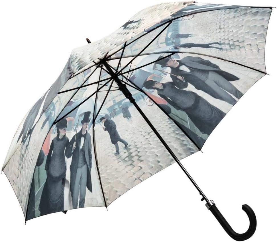 LUCKYWEATHER Regenschirm Stockschirm Damen/Herren Motiv Rainy Day in Paris Auf-Automatik I Stockrege