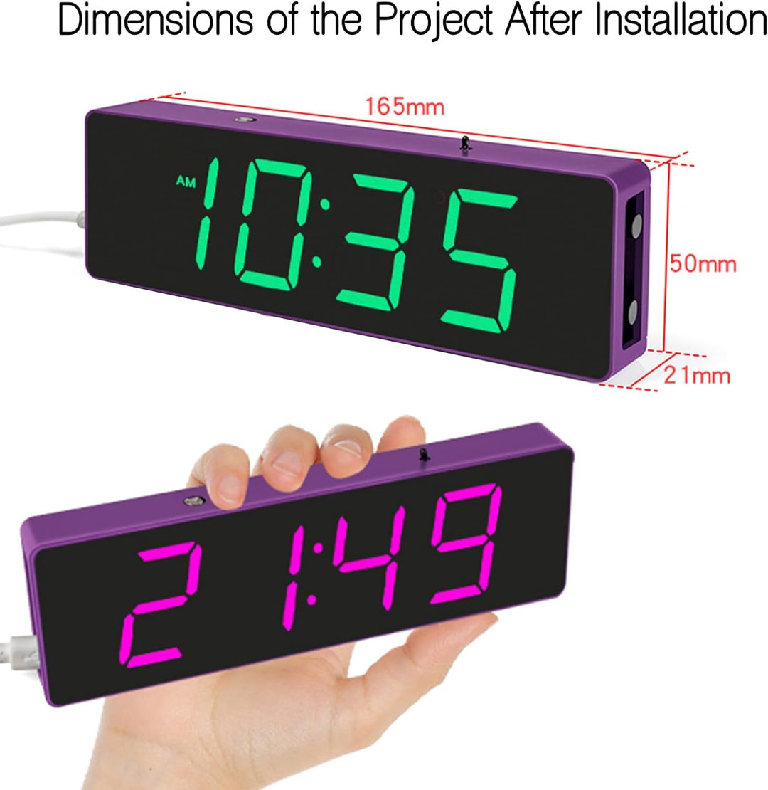 EIELE Digitaluhr Lötübungsset Vergrösserte Farb-LED-Anzeige Temperaturmessung Automatische Helligkei