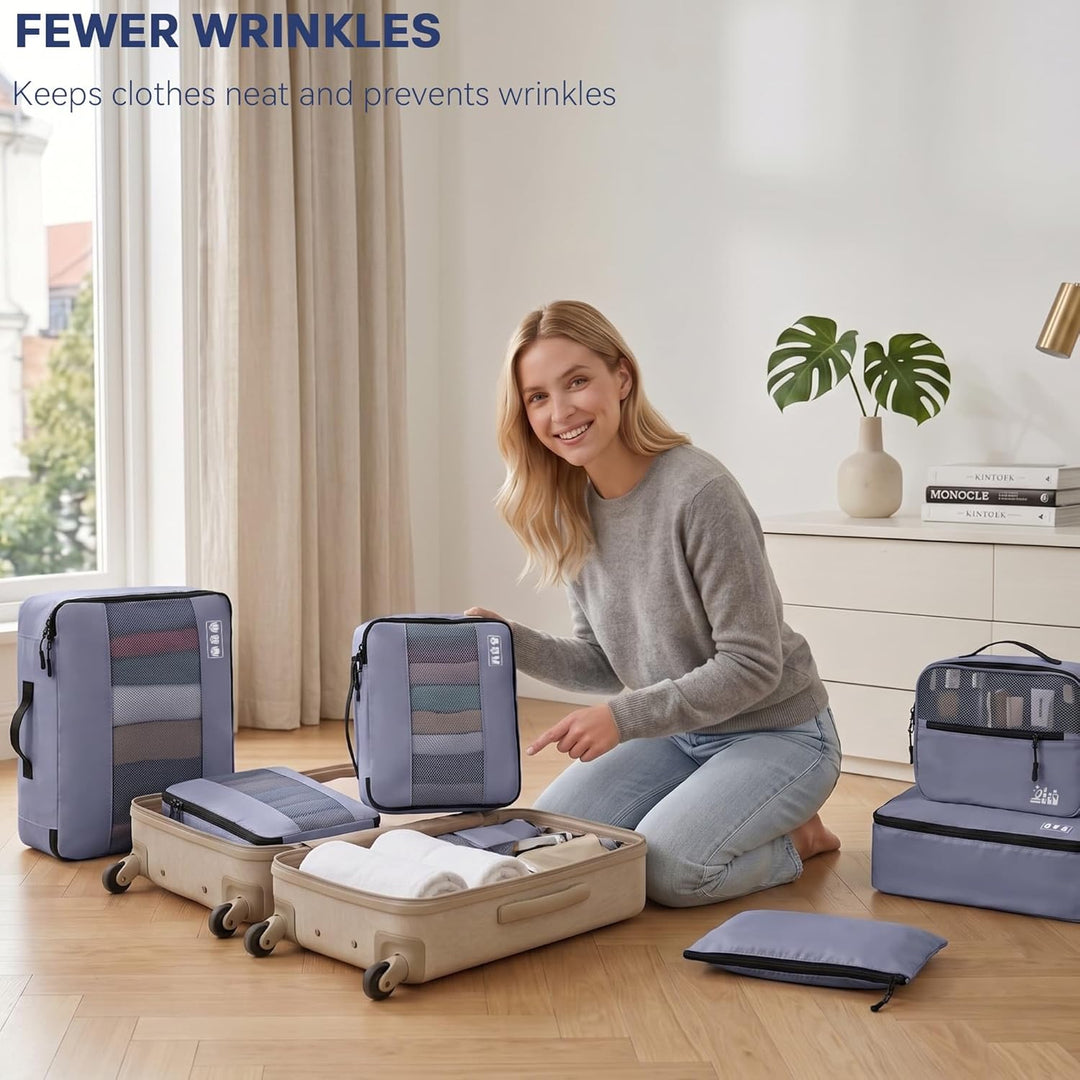 MURISE Koffer Organizer 8 Stück, Packing Cubes für Urlaub und Reisen, Packwürfel Packtaschen für Kof