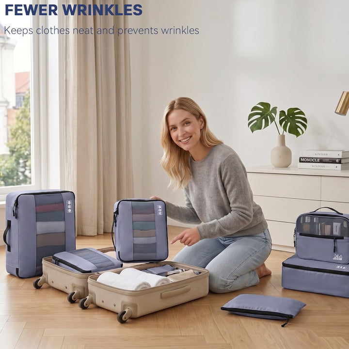 MURISE Koffer Organizer 8 Stück, Packing Cubes für Urlaub und Reisen, Packwürfel Packtaschen für Kof