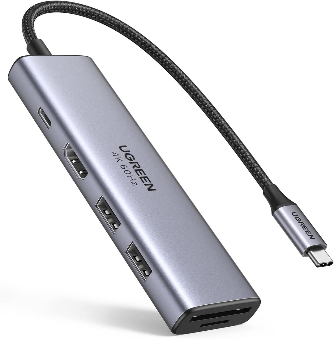 UGREEN USB C Hub 4K 60Hz USB C Adapter mit 100W PD, HDMI, SD/TF, 2 USB 3.0 Kompatibel mit MacBook Pr